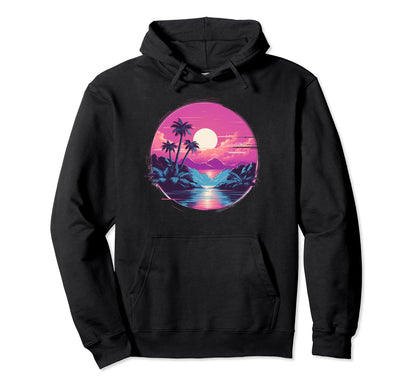 Vaporwave Landscape Aesthetic Art Hoodie - Trendy Graphic Unisex - T-Shirt, Sweatshirt, Hoodie
