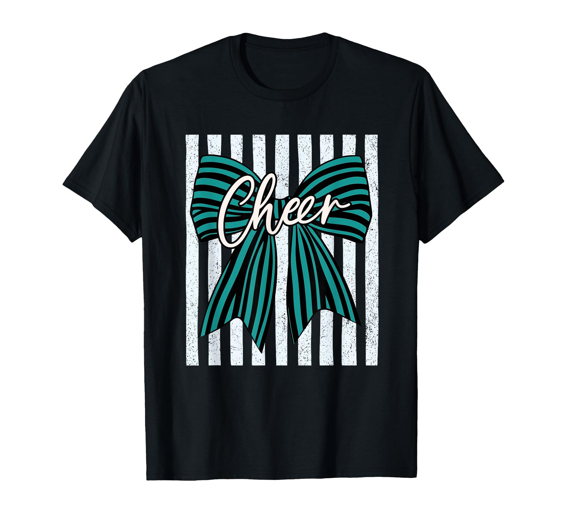 Coquette Preppy Stripe Bow Cheer T-Shirt - Casual Everyday Wear for Adults - T-Shirt, Sweatshirt, Hoodie