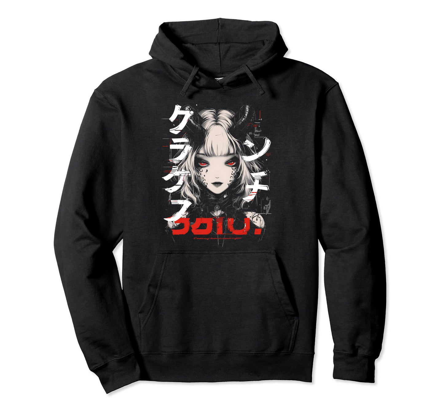 Anime Goth Grunge Demon Waifu Horror Alt Hoodie - Graphic Print Men Women - T-Shirt, Sweatshirt, Hoodie