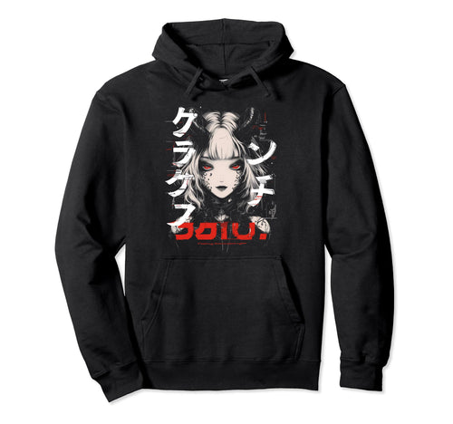 Anime Goth Grunge Demon Waifu Horror Alt Hoodie - Graphic Print Men Women - T-Shirt, Sweatshirt, Hoodie