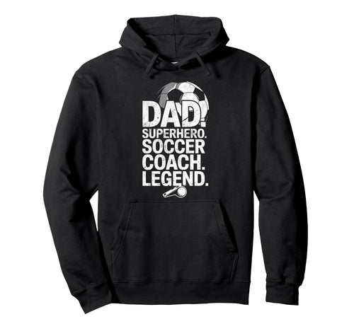 Dad Superhero Soccer Coach Hero Hoodie - Minimalist Print for Adults - T-Shirt, Sweatshirt, Hoodie