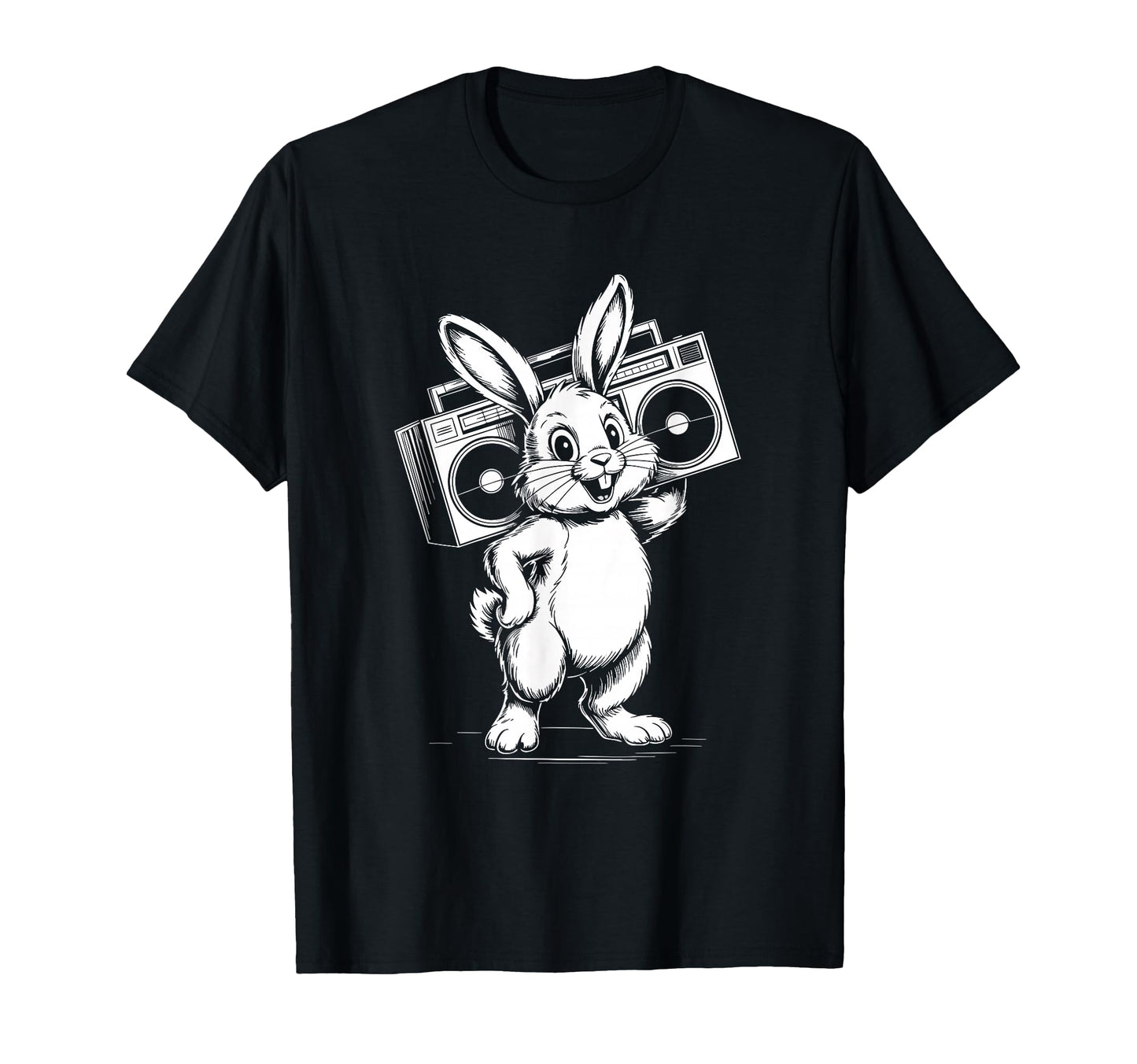 Funny Bunny Boombox Music Lover T-Shirt - Unique Graphic Unisex - T-Shirt, Sweatshirt, Hoodie