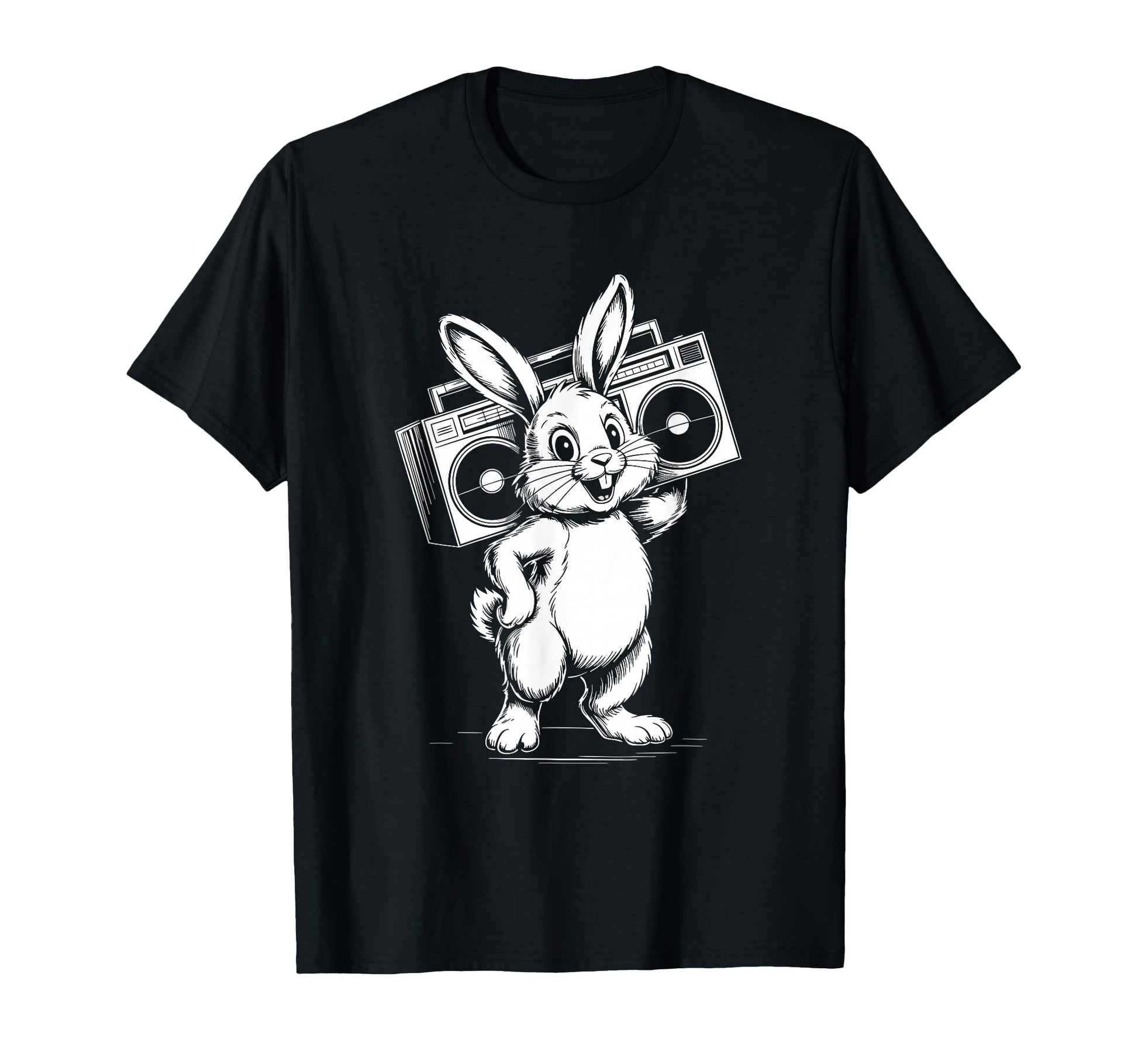 Funny Bunny Boombox Music Lover T-Shirt - Unique Graphic Unisex - T-Shirt, Sweatshirt, Hoodie