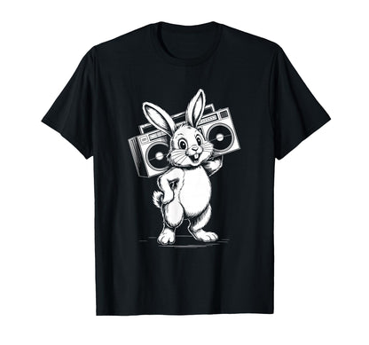 Funny Bunny Boombox Music Lover T-Shirt - Unique Graphic Unisex - T-Shirt, Sweatshirt, Hoodie