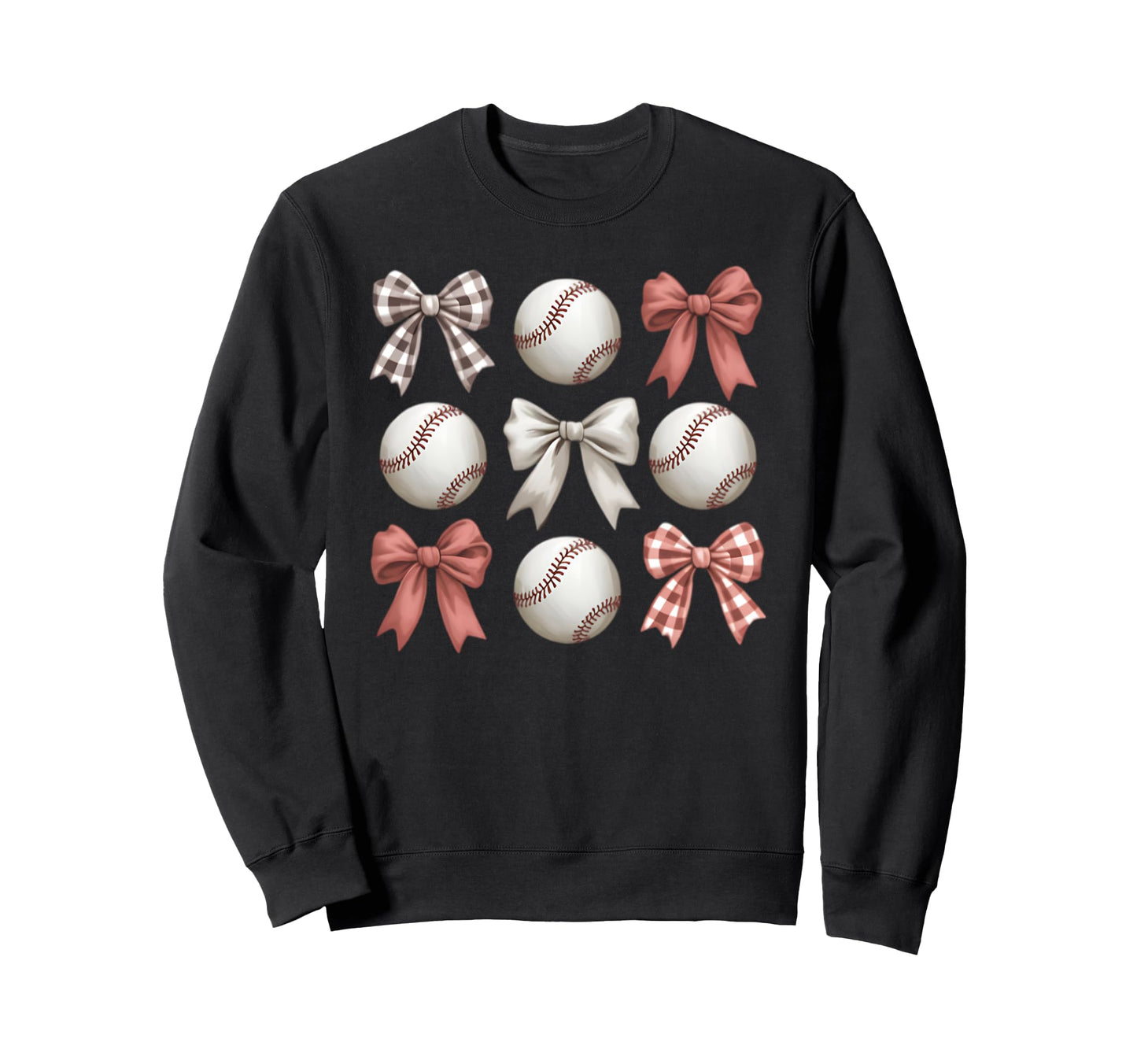 Baseball Coquette Bow Mom Sister Sweatshirt - Fun Novelty Design Men Women - T-Shirt, Sweatshirt, Hoodie