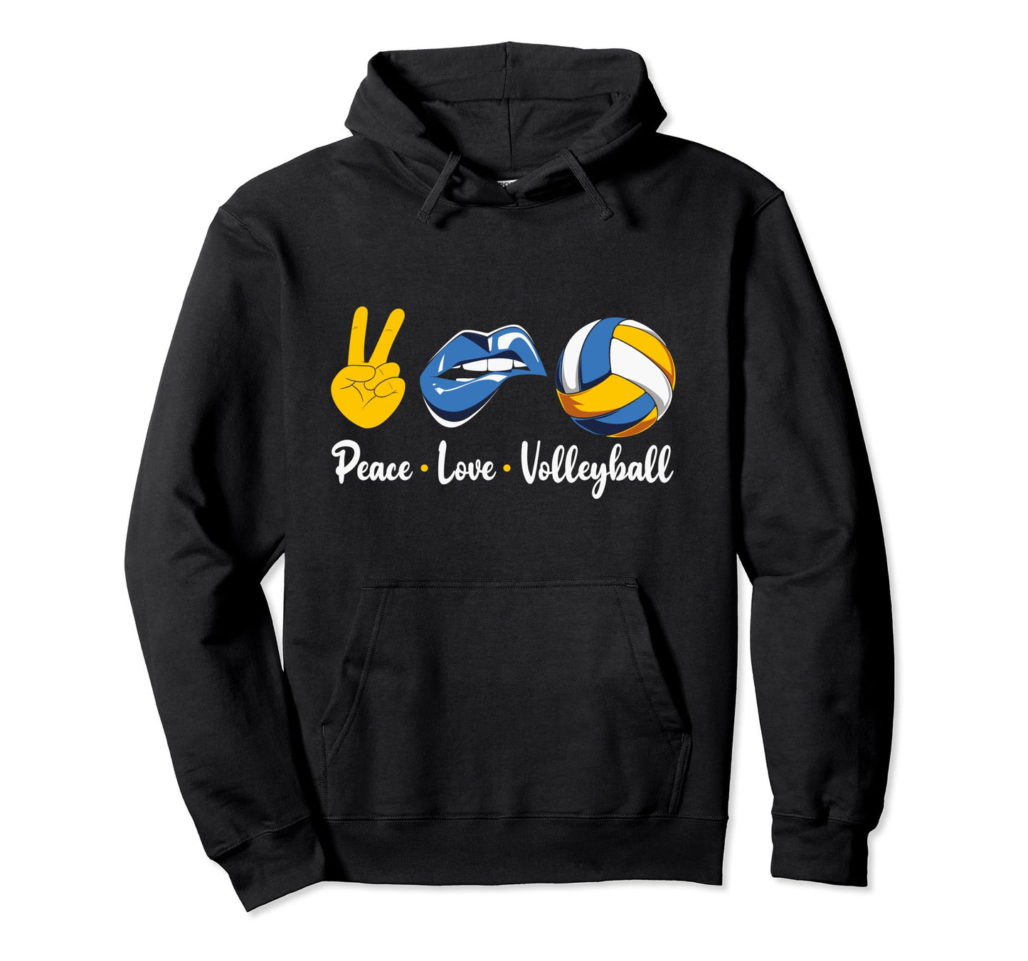 Volleyball Peace Love Volleyball Hoodie - Casual Everyday Wear for Adults - T-Shirt, Sweatshirt, Hoodie