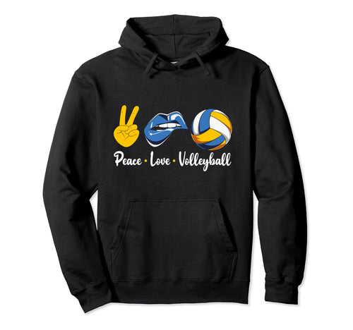 Volleyball Peace Love Volleyball Hoodie - Casual Everyday Wear for Adults - T-Shirt, Sweatshirt, Hoodie