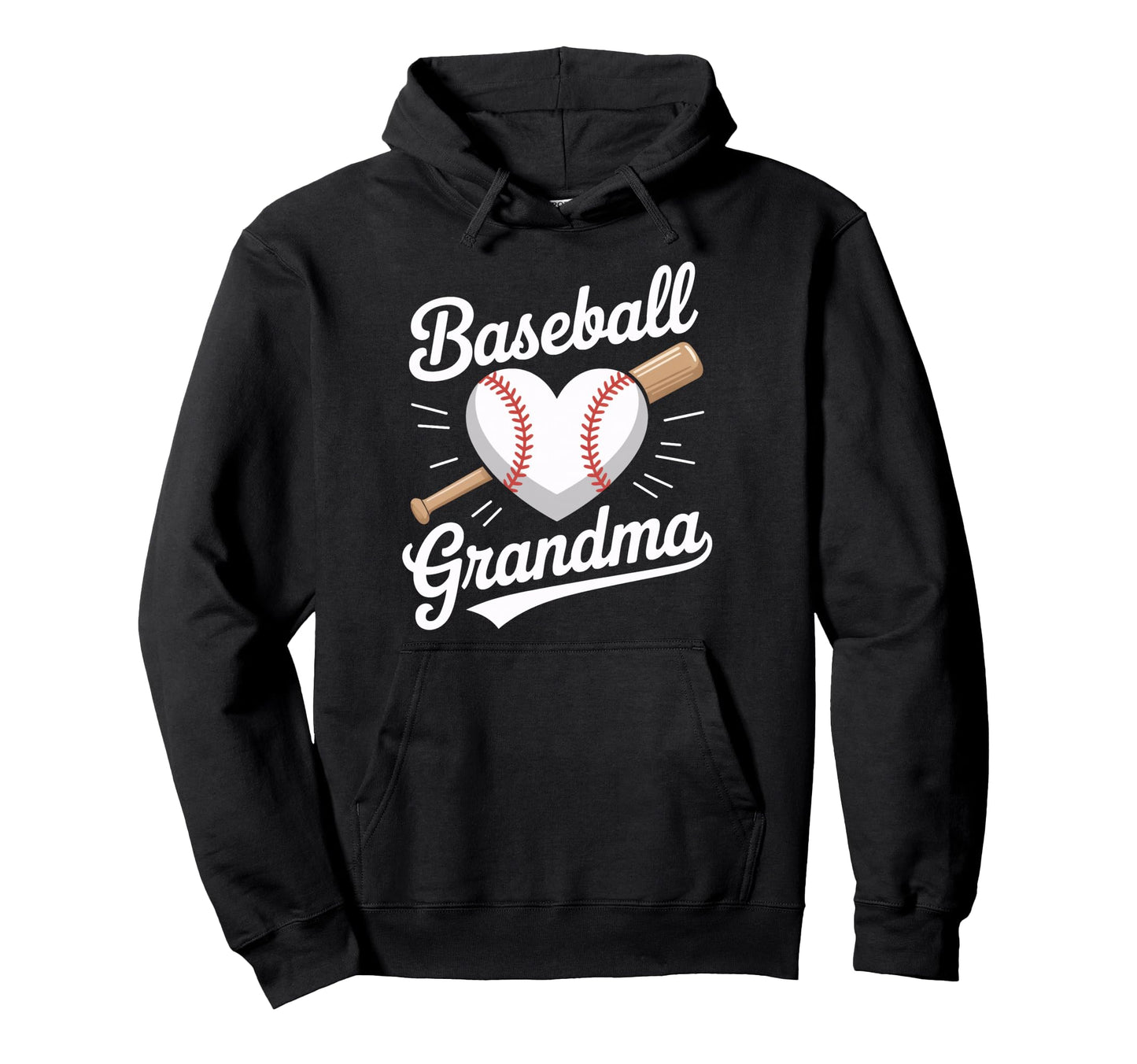 Baseball Grandma Support Crew Sports Hoodie - Novelty Apparel for Adults - T-Shirt, Sweatshirt, Hoodie