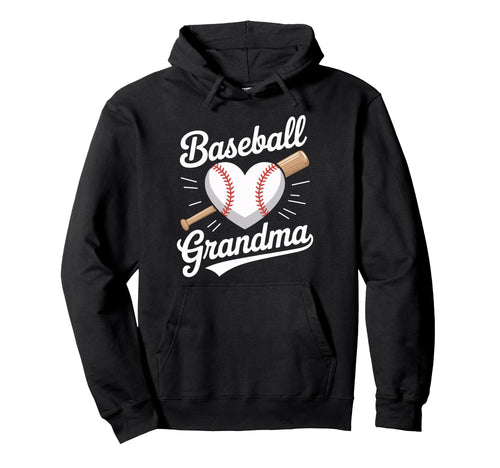 Baseball Grandma Support Crew Sports Hoodie - Novelty Apparel for Adults - T-Shirt, Sweatshirt, Hoodie