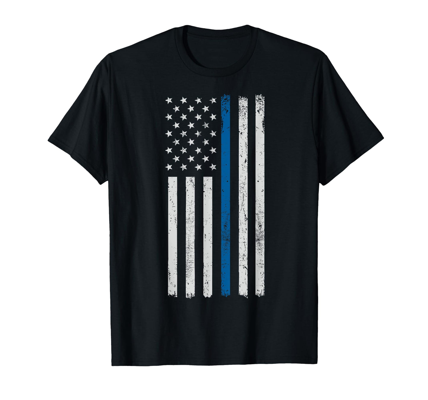 American Flag Thin Blue Line Police T-Shirt - Unique Graphic for Adults - T-Shirt, Sweatshirt, Hoodie