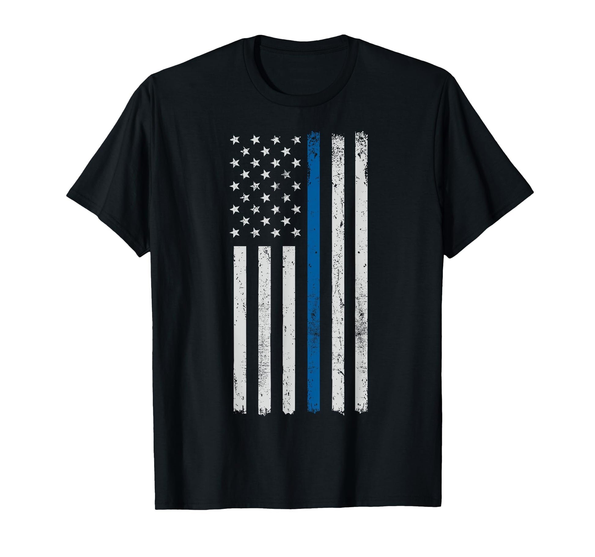 American Flag Thin Blue Line Police T-Shirt - Unique Graphic for Adults - T-Shirt, Sweatshirt, Hoodie