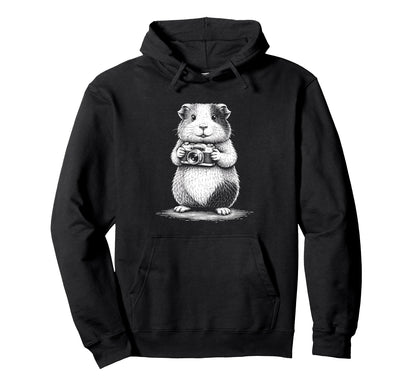 Guinea Pig Photographer Camera Hoodie - Fun Novelty Design Unisex - T-Shirt, Sweatshirt, Hoodie