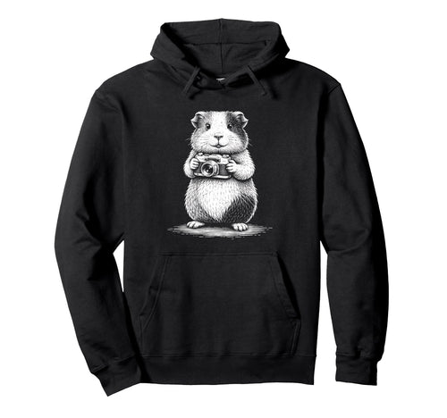 Guinea Pig Photographer Camera Hoodie - Fun Novelty Design Unisex - T-Shirt, Sweatshirt, Hoodie