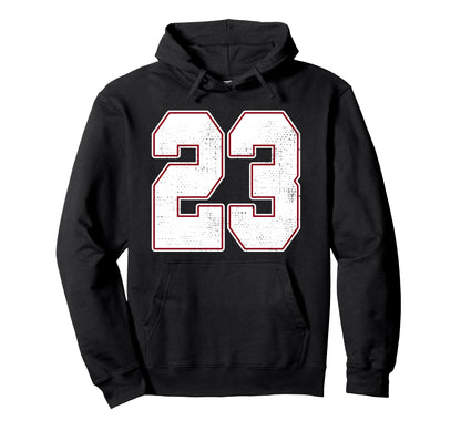 23 Outline Number 23 Varsity Fan Sports Hoodie - Fun Novelty Design Unisex - T-Shirt, Sweatshirt, Hoodie