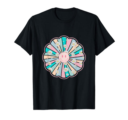 Happy Daisy Flower Rainbow Boho T-Shirt - Casual Everyday Wear Unisex - T-Shirt, Sweatshirt, Hoodie