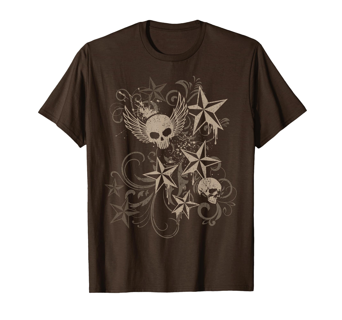 Y2K Grunge 2000S Skull Star Emo T-Shirt - Casual Everyday Wear Men Women - T-Shirt, Sweatshirt, Hoodie