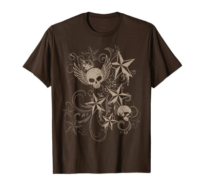 Y2K Grunge 2000S Skull Star Emo T-Shirt - Casual Everyday Wear Men Women - T-Shirt, Sweatshirt, Hoodie