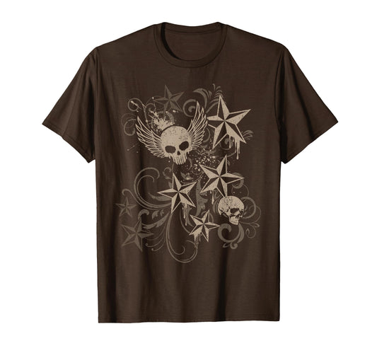Y2K Grunge 2000S Skull Star Emo T-Shirt - Casual Everyday Wear Men Women - T-Shirt, Sweatshirt, Hoodie