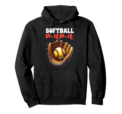 Softball Mama Mothers Day Softball Ball Hoodie - Aesthetic Graphic Unisex - T-Shirt, Sweatshirt, Hoodie