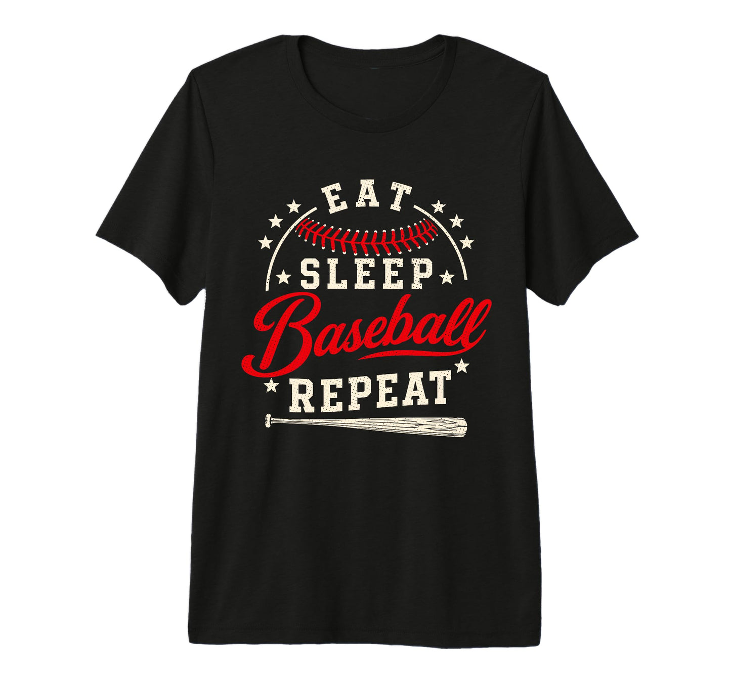 Eat Sleep Baseball Repeat Baseball T-Shirt - Fun Novelty Design for Adults - T-Shirt, Sweatshirt, Hoodie