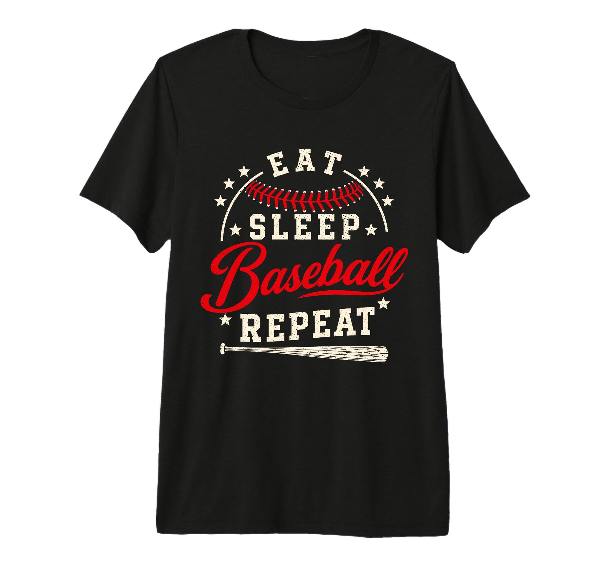 Eat Sleep Baseball Repeat Baseball T-Shirt - Fun Novelty Design for Adults - T-Shirt, Sweatshirt, Hoodie