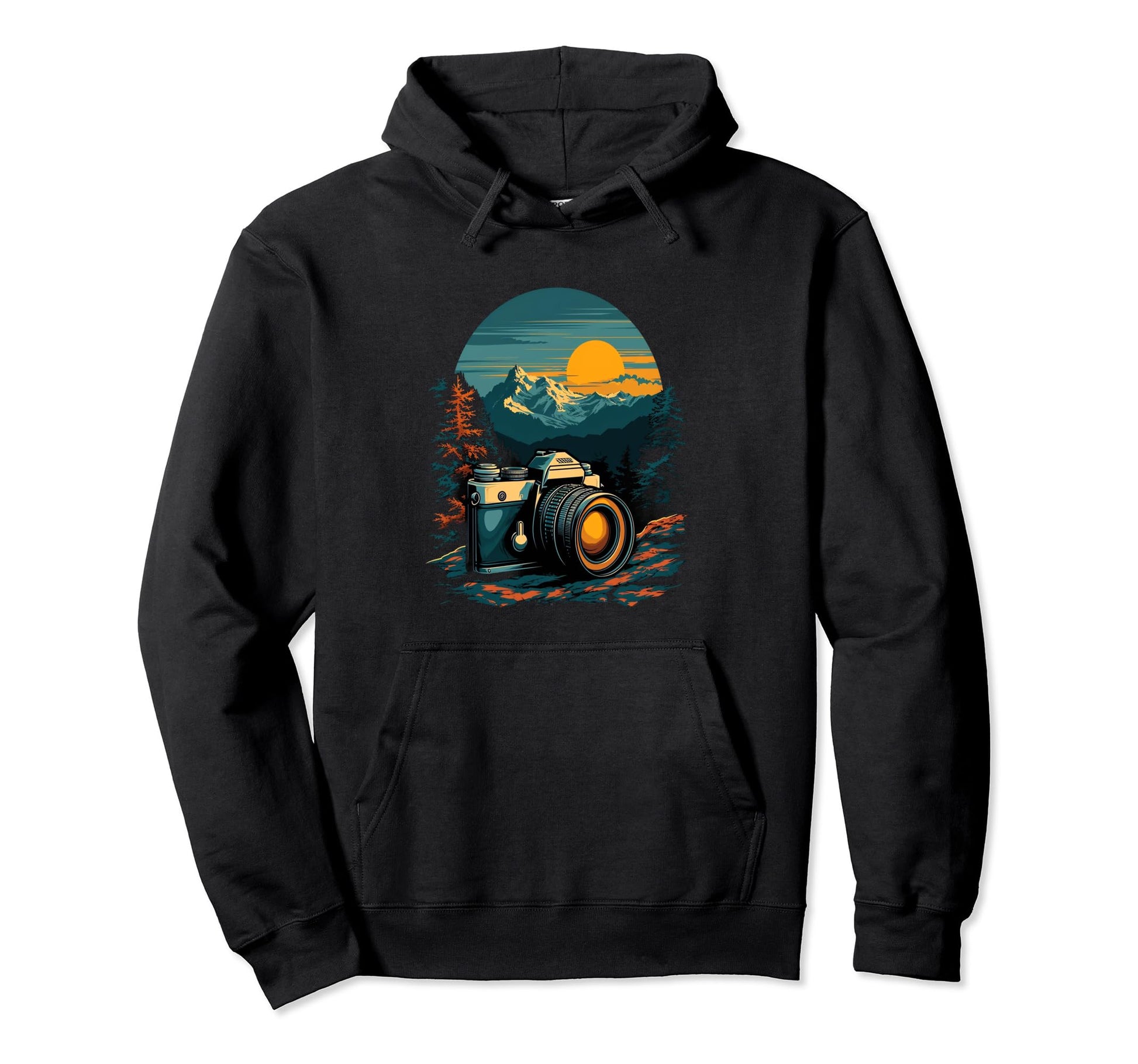 Photography Camera Mountain Nature Hoodie - Aesthetic Graphic for Adults - T-Shirt, Sweatshirt, Hoodie