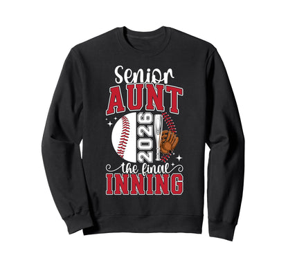 Baseball Senior Aunt 2026 Baseball Sweatshirt - Minimalist Print Unisex - T-Shirt, Sweatshirt, Hoodie