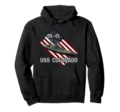 Battleship Uss Colorado Bb 45 Combat Hoodie - Streetwear Style Men Women - T-Shirt, Sweatshirt, Hoodie