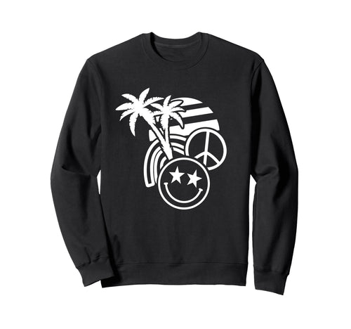 Palm Trees Peace Sign Rainbow Star Sweatshirt - Trendy Graphic for Adults - T-Shirt, Sweatshirt, Hoodie