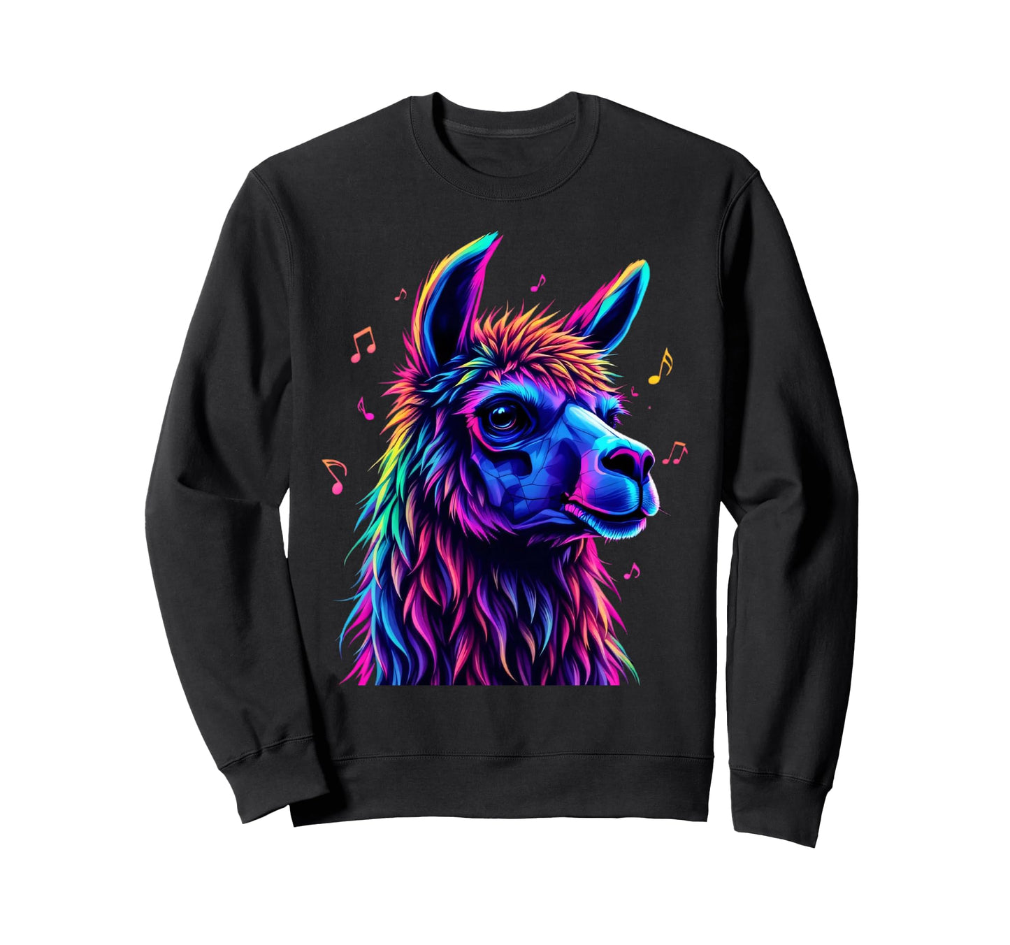 Musical Llama Rainbow Singing Sweatshirt - Minimalist Print for Adults - T-Shirt, Sweatshirt, Hoodie