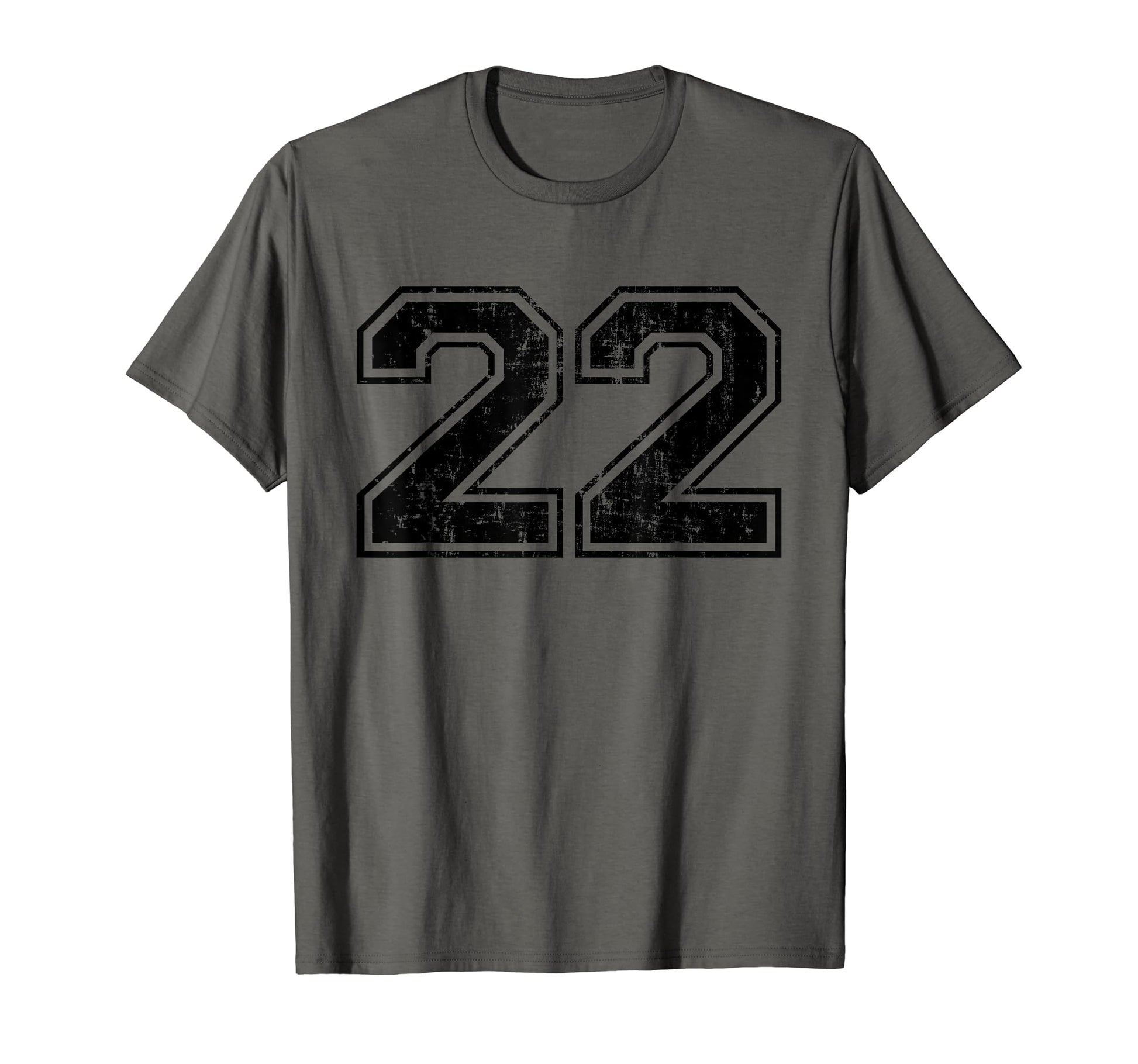 Number 22 Varsity Distressed Sport Team T-Shirt - Custom Art Print Unisex - T-Shirt, Sweatshirt, Hoodie