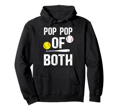 Pop Pop Both Softball Baseball Hoodie - Casual Everyday Wear for Adults - T-Shirt, Sweatshirt, Hoodie