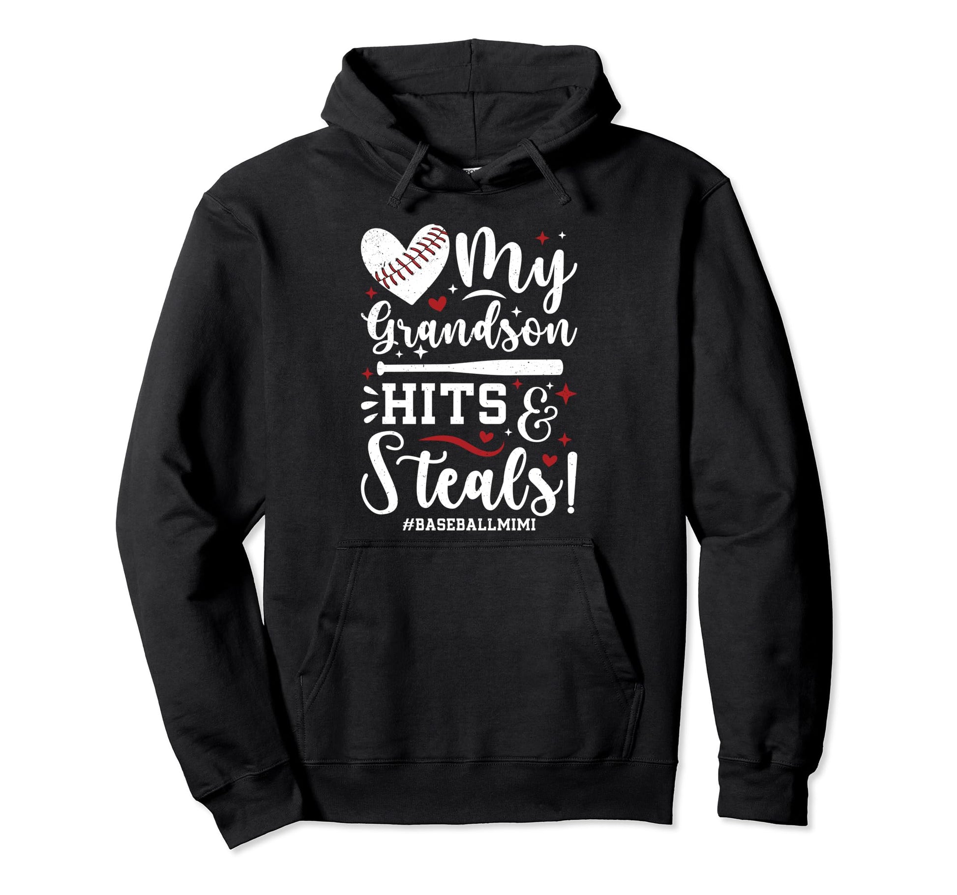 My Grandson Baseball Mimi Baseball Hoodie - Novelty Apparel for Adults - T-Shirt, Sweatshirt, Hoodie