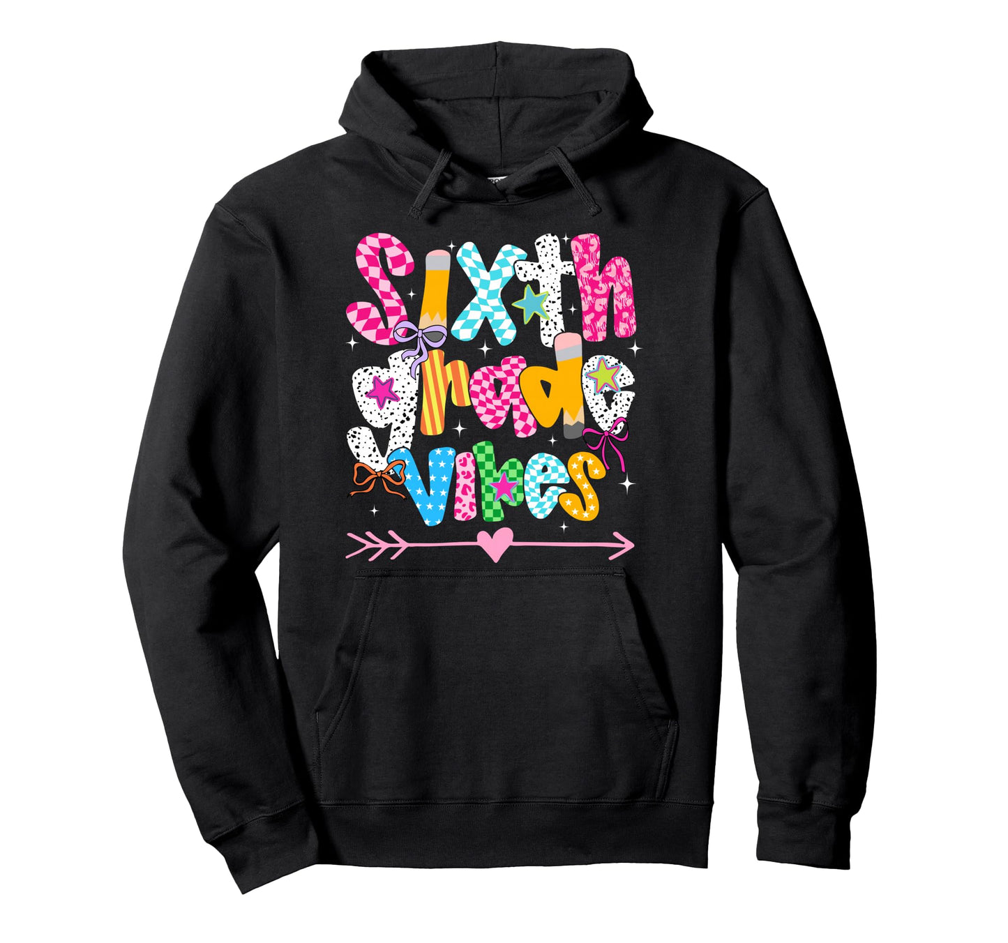 Back To School Groovy Teacher Sixth Hoodie - Graphic Print for Adults - T-Shirt, Sweatshirt, Hoodie