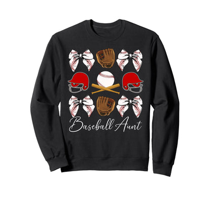 Baseball Aunt Baseball Player Auntie Sweatshirt - Trendy Graphic Men Women - T-Shirt, Sweatshirt, Hoodie