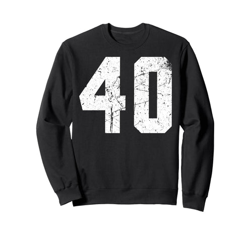 Number 40 White Varsity Number Sweatshirt - Custom Art Print Men Women - T-Shirt, Sweatshirt, Hoodie