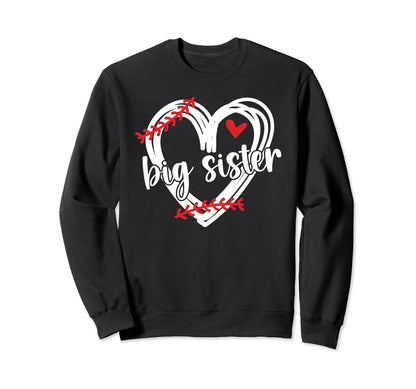 Big Sister Heart Baseball Sweatshirt - Casual Everyday Wear for Adults - T-Shirt, Sweatshirt, Hoodie