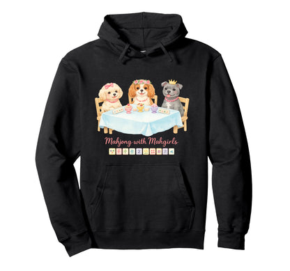 Mahjong Mahgirls Funny Pastel Chinese Hoodie - Custom Art Print for Adults - T-Shirt, Sweatshirt, Hoodie