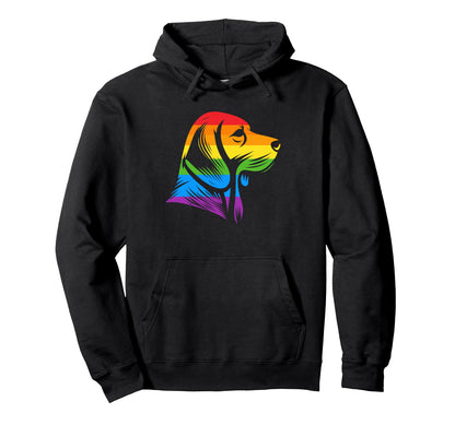 Beagle Rainbow Lgbt Lesbian Gay Pride Hoodie - Unique Graphic for Adults - T-Shirt, Sweatshirt, Hoodie