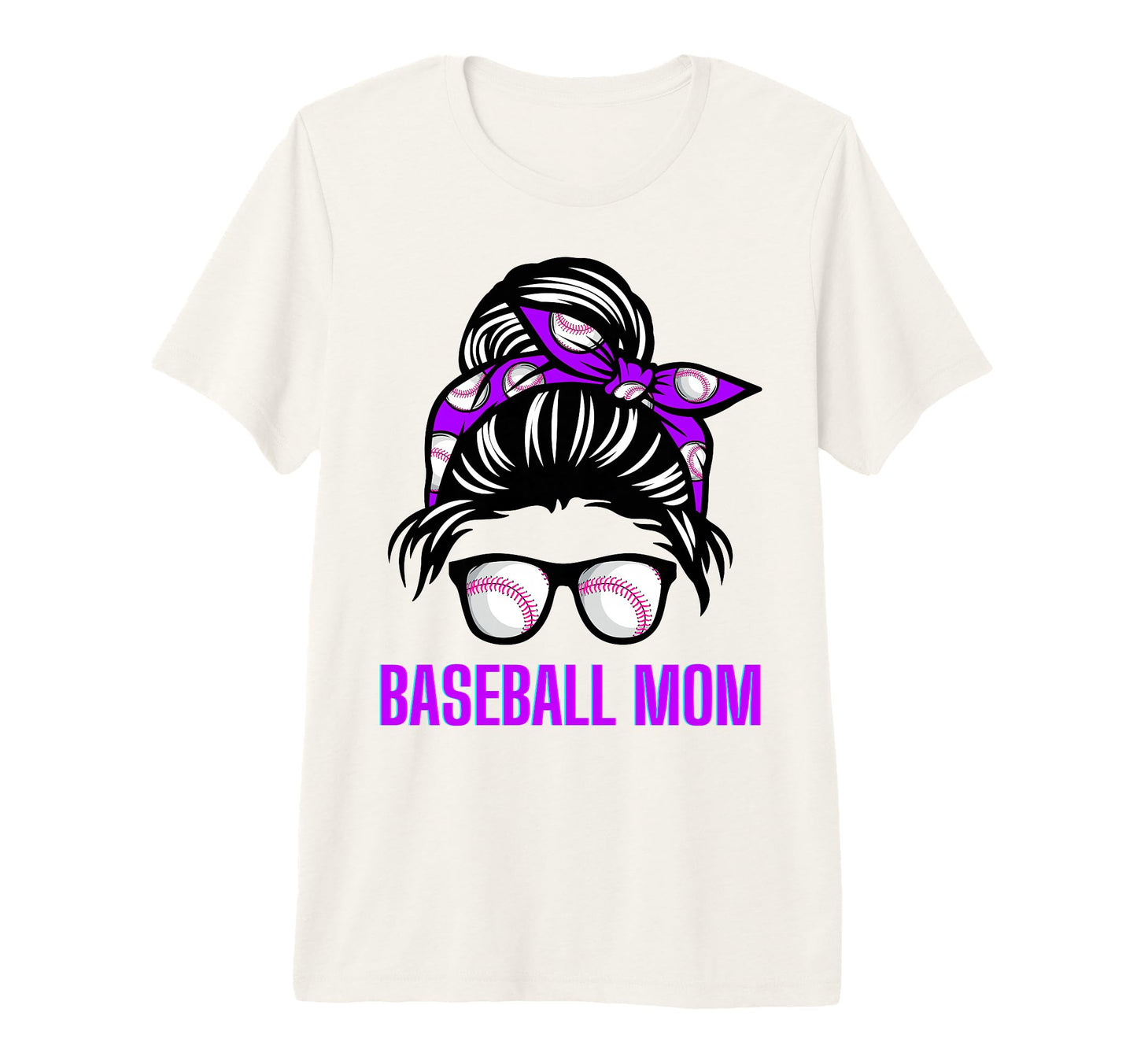 Messy Bun Baseball Momma Life Funny Mom T-Shirt - Aesthetic Graphic Unisex - T-Shirt, Sweatshirt, Hoodie