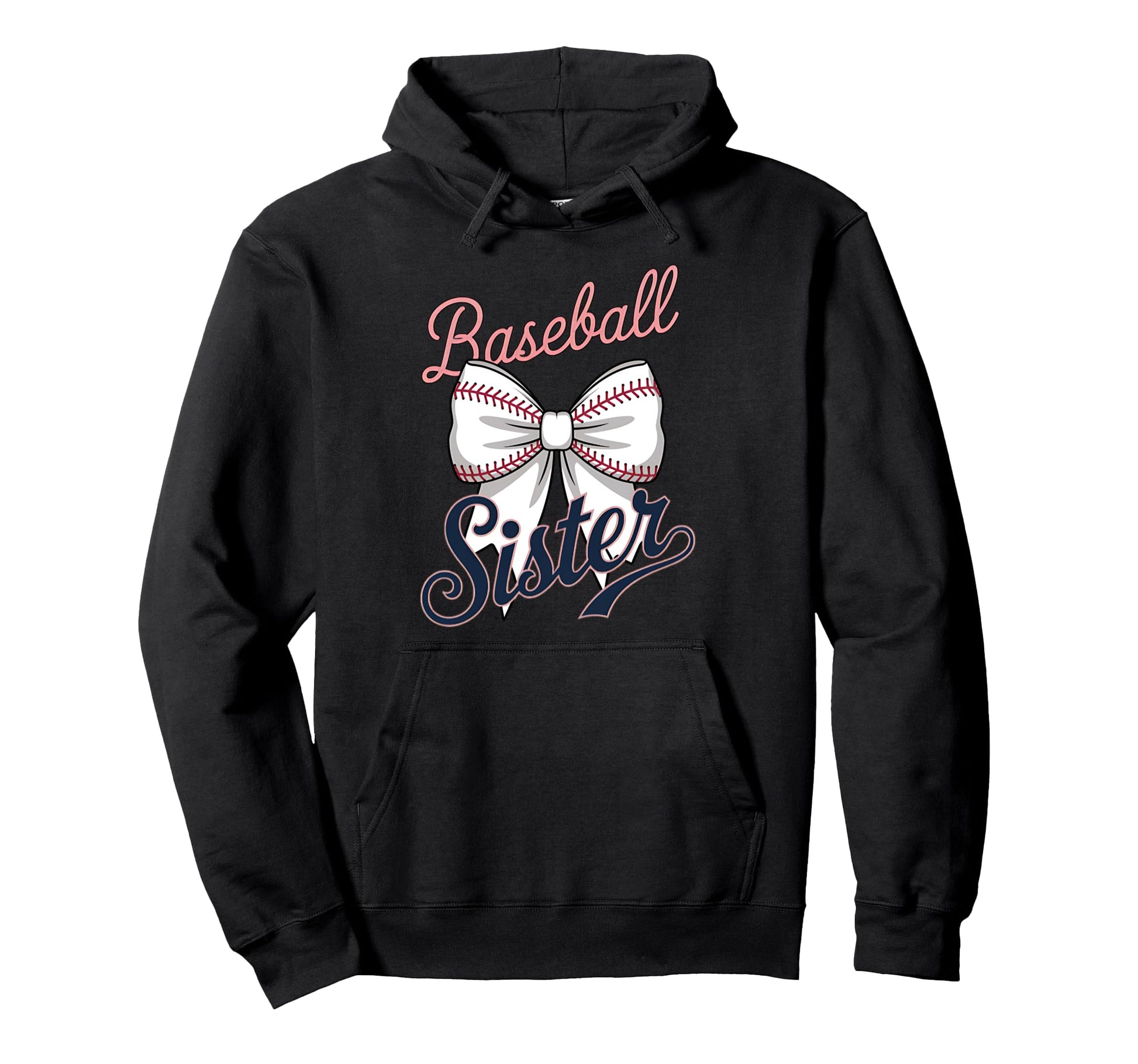Baseball Sister Coquette Bow Hoodie - Minimalist Print Unisex - T-Shirt, Sweatshirt, Hoodie