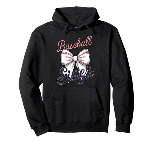 Baseball Sister Coquette Bow Hoodie - Minimalist Print Unisex - T-Shirt, Sweatshirt, Hoodie