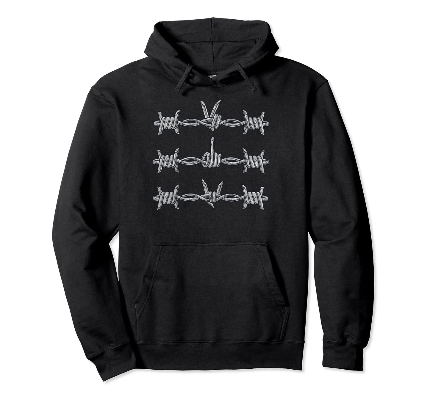 Minimalist Grunge Barbed Wire Peace Hoodie - Custom Art Print Men Women - T-Shirt, Sweatshirt, Hoodie