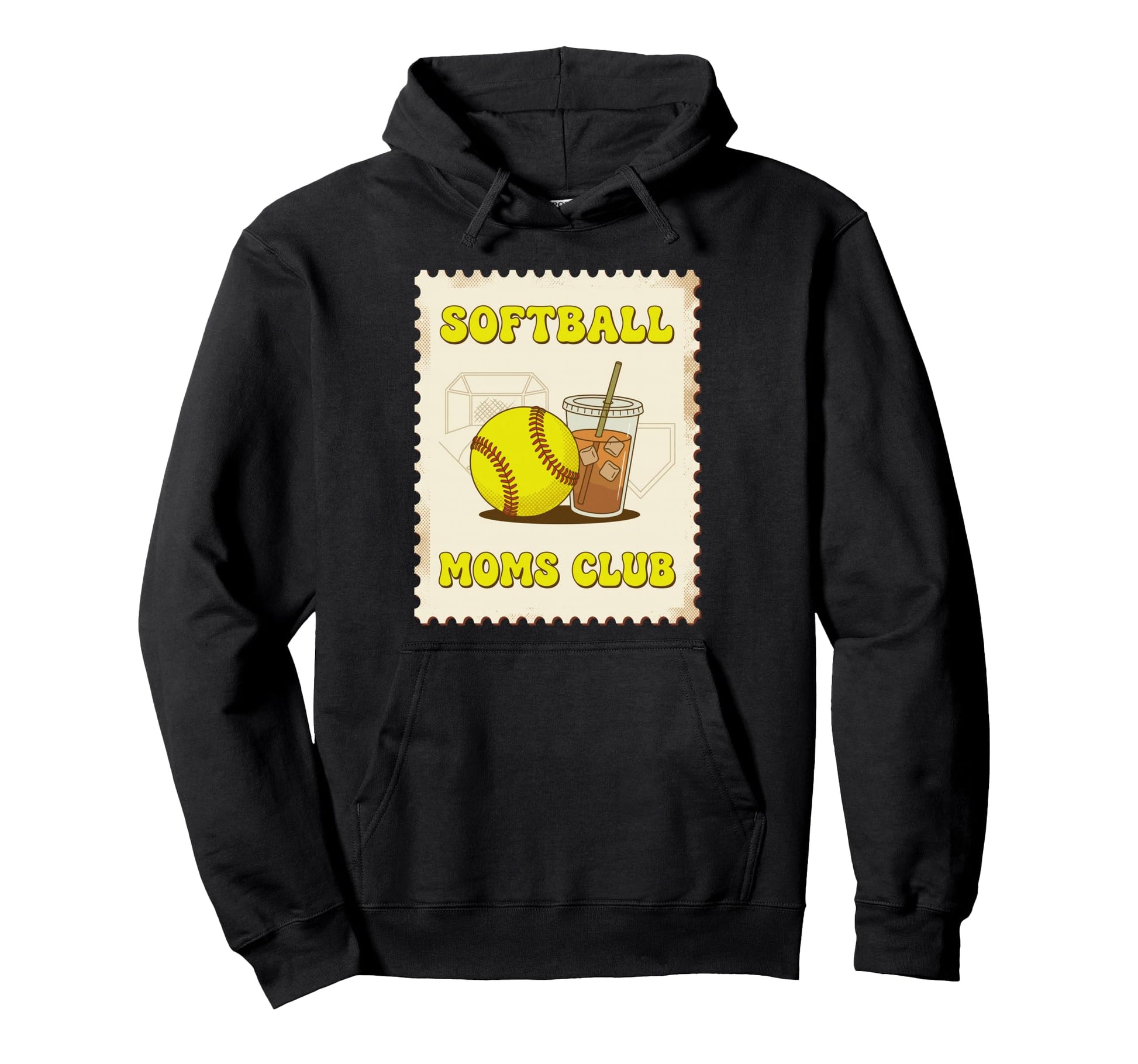 Softball Moms Club Iced Coffee Lover Hoodie - Custom Art Print Men Women - T-Shirt, Sweatshirt, Hoodie