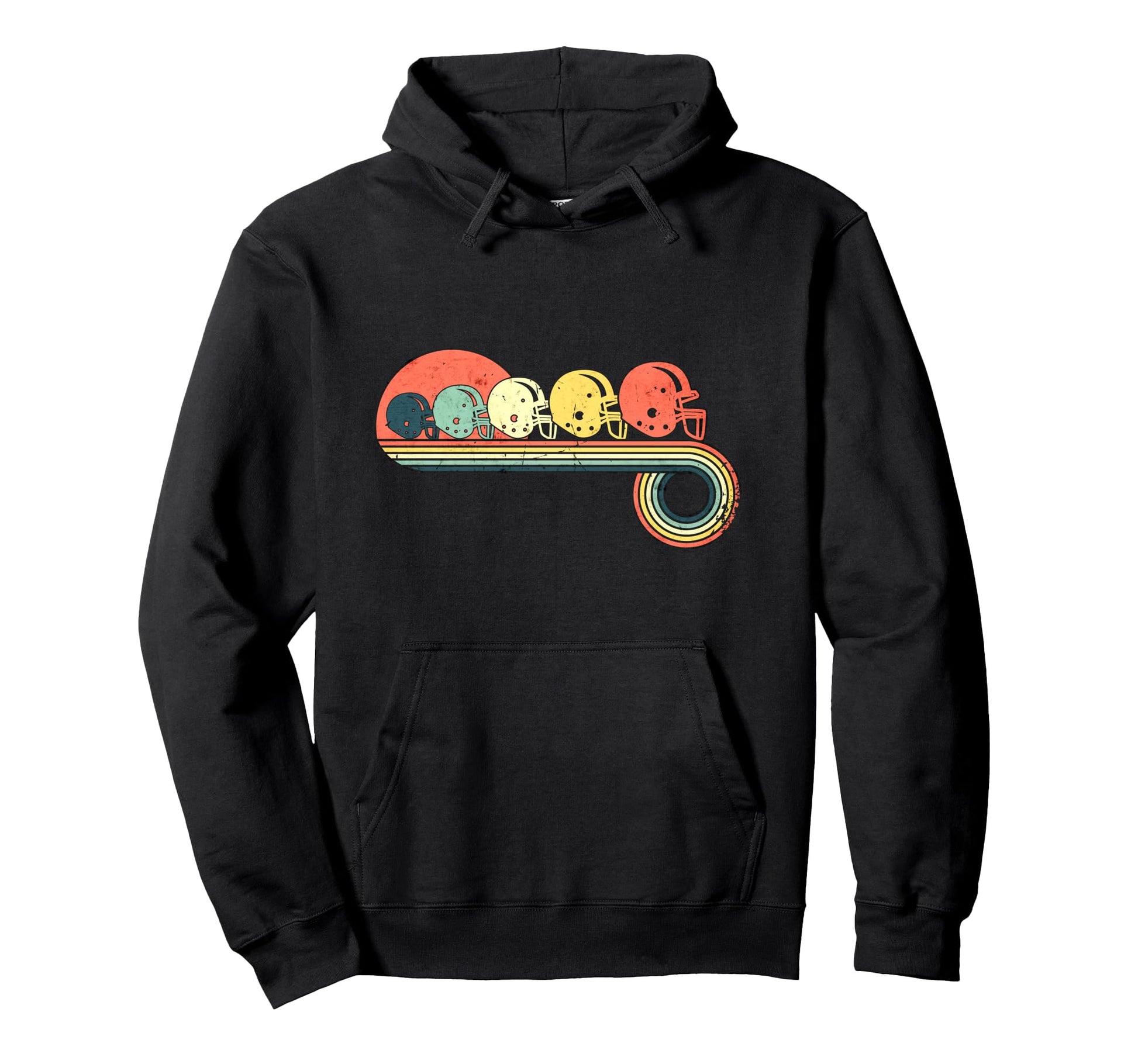 American Football Helmet Sunset Rainbow Hoodie - Minimalist Print Unisex - T-Shirt, Sweatshirt, Hoodie