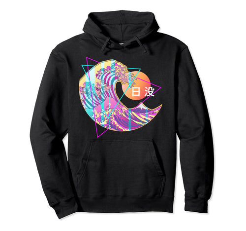 Great Wave Off Kanagawa Pastel Goth Glitch Hoodie - Novelty Apparel Unisex - T-Shirt, Sweatshirt, Hoodie