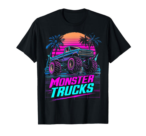 Monster Truck 4 Wheeler Vaporwave T-Shirt - Minimalist Print for Adults - T-Shirt, Sweatshirt, Hoodie