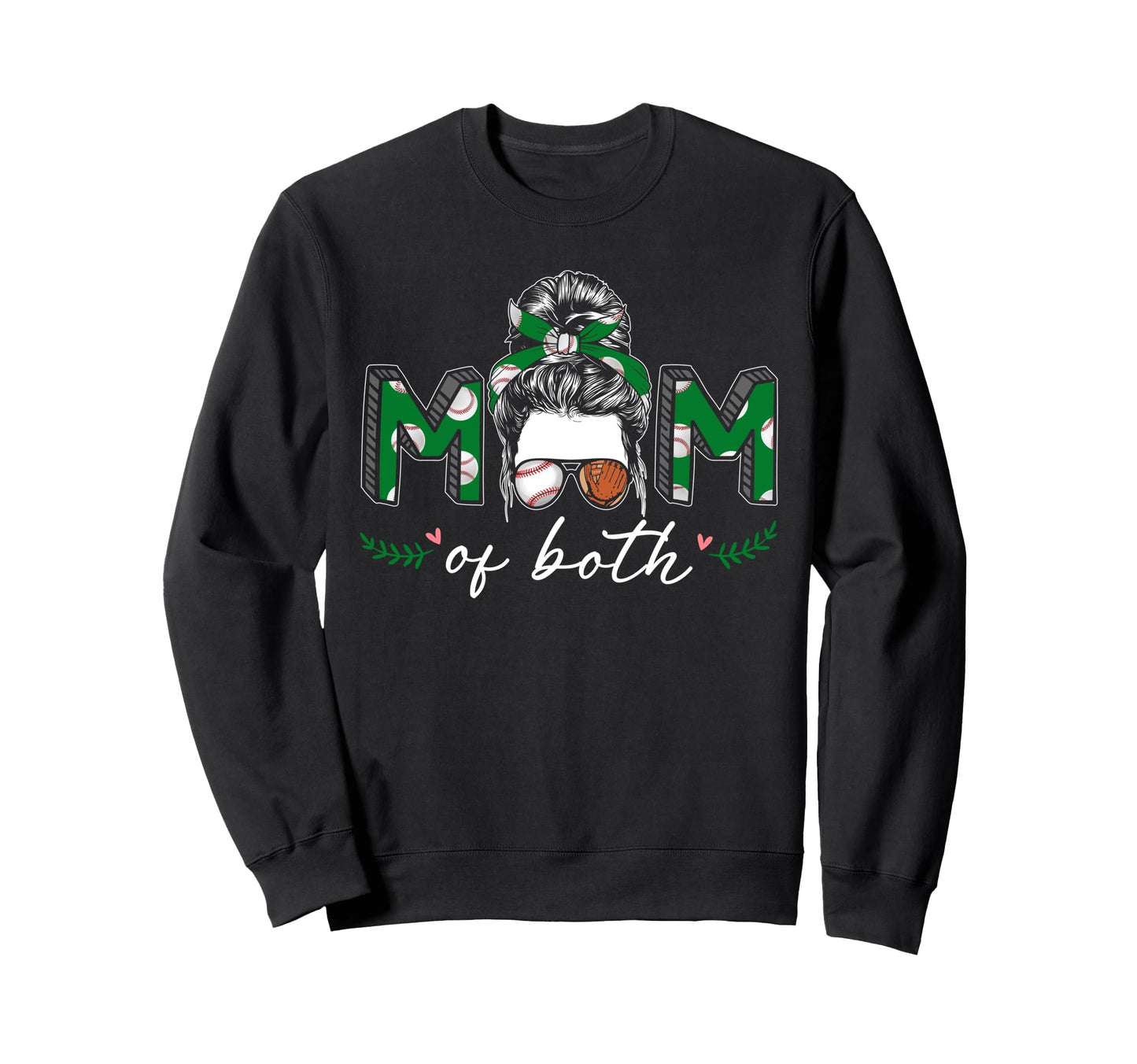 Mom Both Game Day Baseball Sweatshirt - Aesthetic Graphic for Adults - T-Shirt, Sweatshirt, Hoodie
