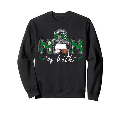 Mom Both Game Day Baseball Sweatshirt - Aesthetic Graphic for Adults - T-Shirt, Sweatshirt, Hoodie