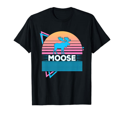 Moose Vaporwave Aesthetic T-Shirt - Unique Graphic for Adults - T-Shirt, Sweatshirt, Hoodie